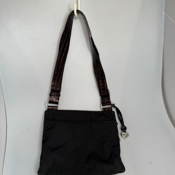 Brighton Brown Leather Alligator Embossed Crossbody Handbag E345145 Vintage - Picture 9 of 16